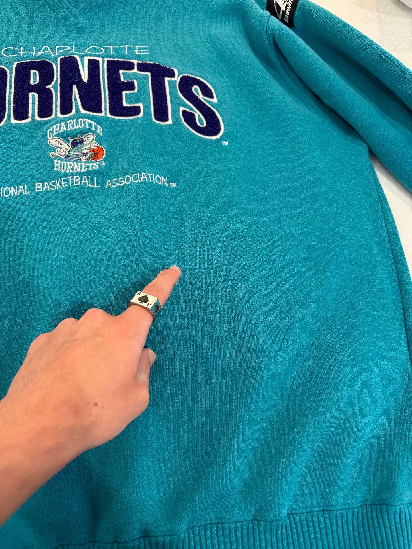 1990s Charlotte Hornets Logo Athletic Crewneck (L)