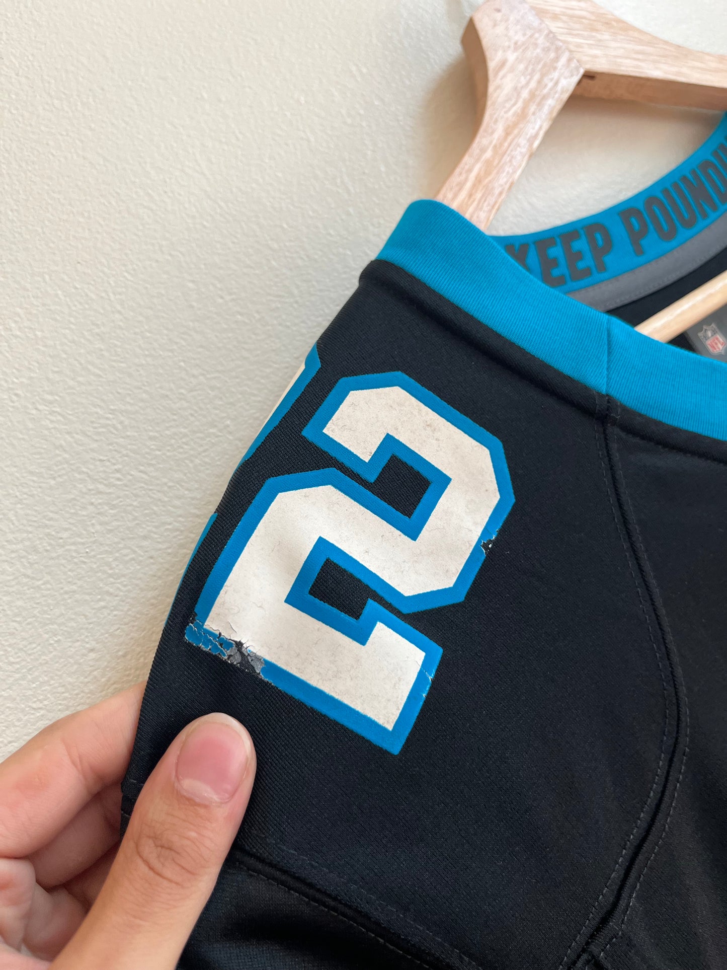 2016 Nike NFL Christian McCaffery Carolina Panthers Home Jersey (M)