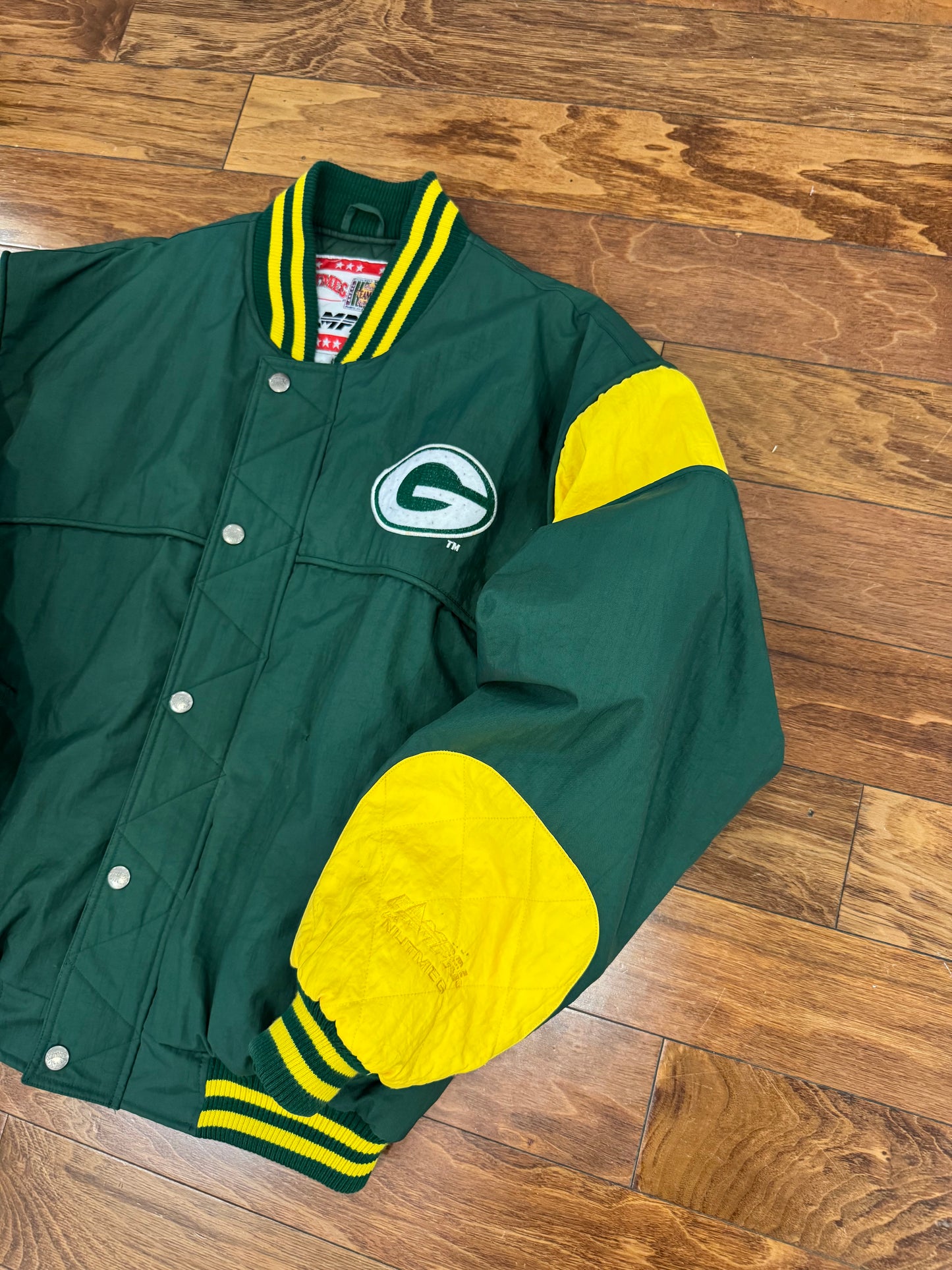 90s Green Bay Packers Nutmeg Puffer Jacket (M)