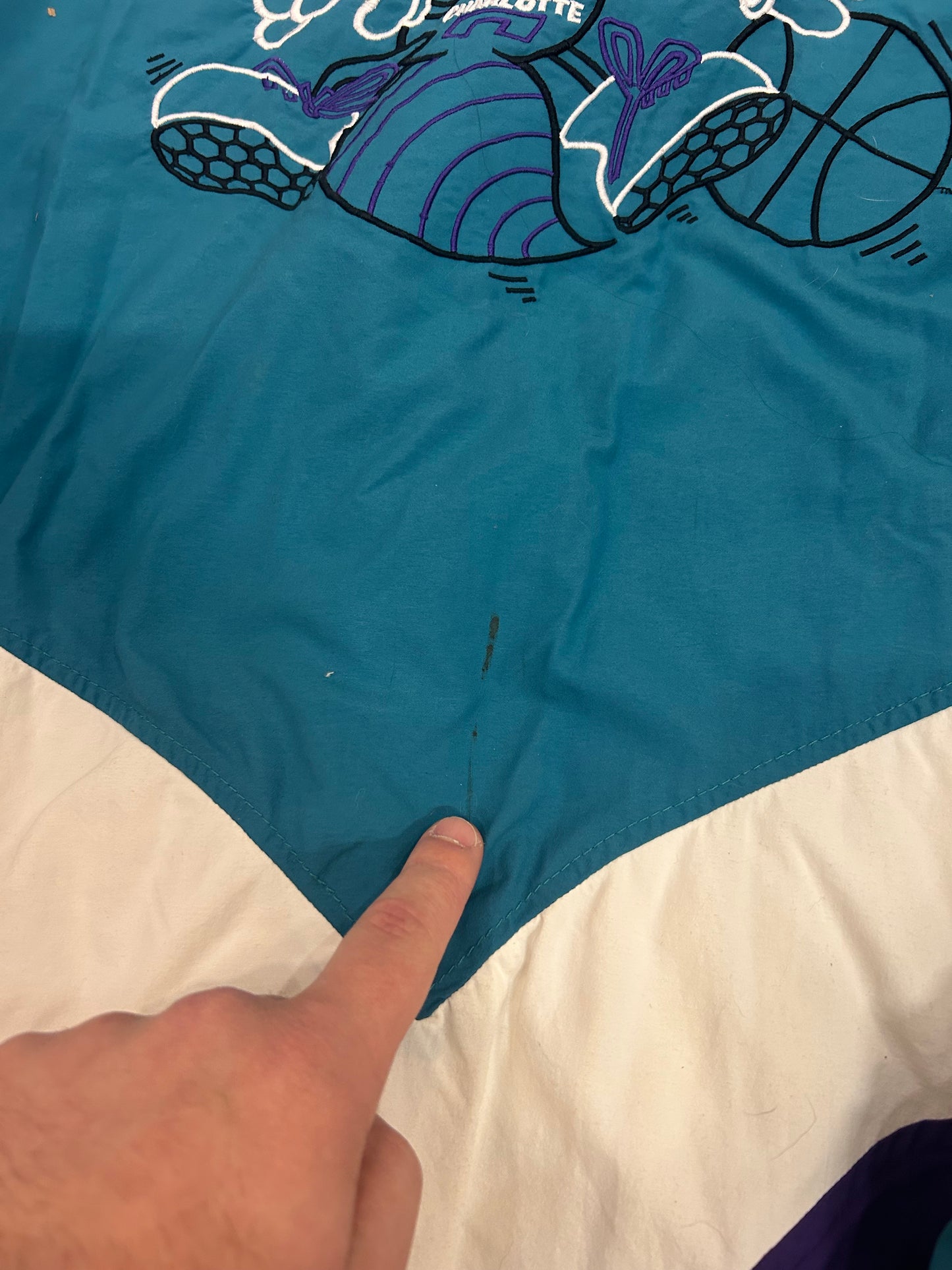 90s Charlotte Hornets DeLong Vintage NBA Puffer Jacket (L)