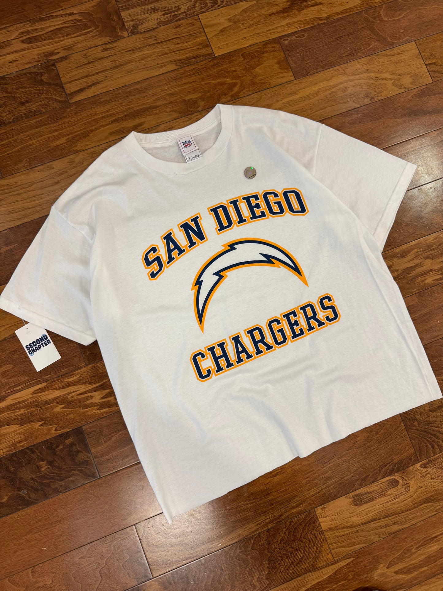 00s San Diego Chargers Essential Spell Out Cropped Tee (XL)