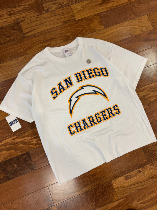 00s San Diego Chargers Essential Spell Out Cropped Tee (XL)