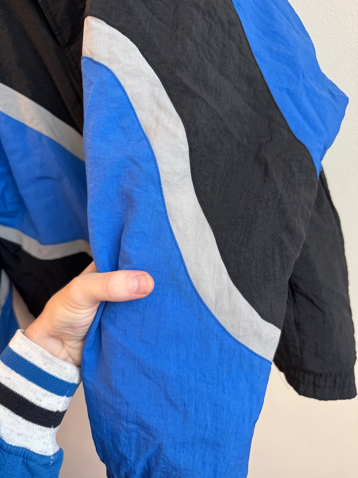 90s Carhartt Panthers Apex Black/Blue Puffer Jacket (XL)