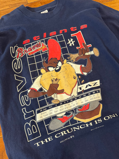 1993 Atlanta Braves Looney Tunes Taz MLB Tee (L)