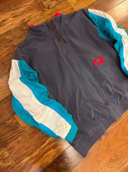 80s Nike Rare Grey/Teal Vintage Windbreaker (XL)