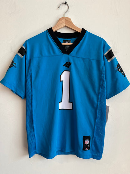 2015 Carolina Panthers Cam Newton Team Apparel Blue Jersey (Youth L)