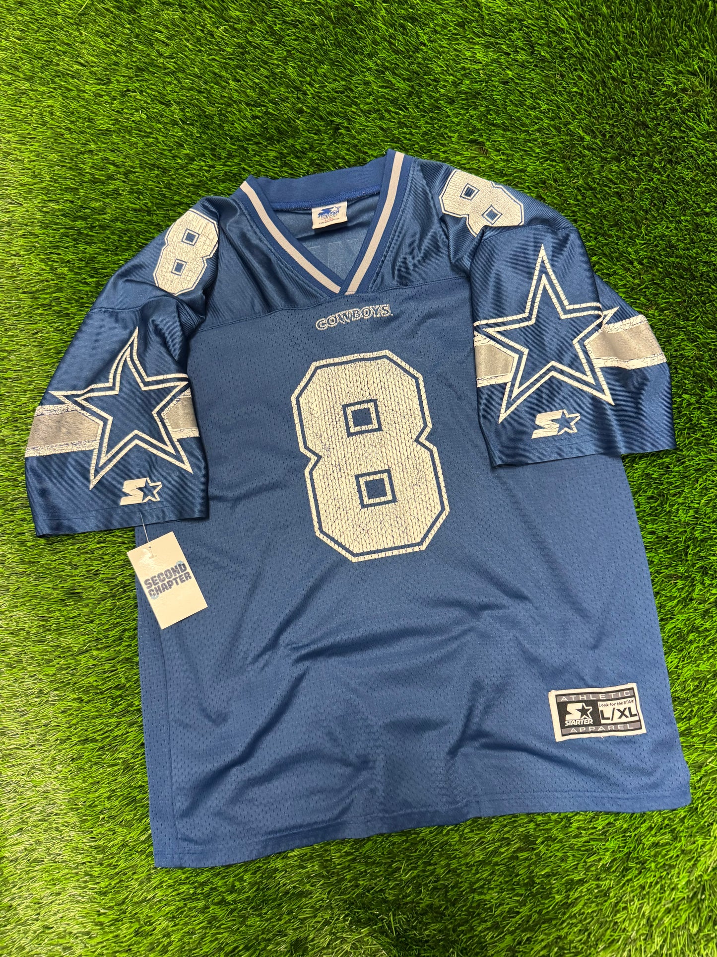 1995 Dallas Cowboys Troy Aikman #8 Starter Jersey (L)