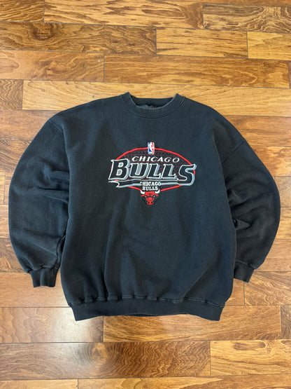 90s Chicago Bulls Logo Athletics Embroidered Crewneck (XL)