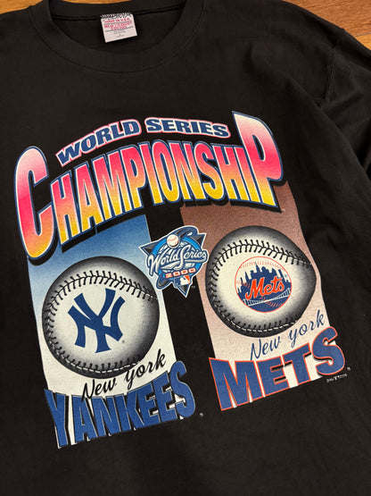 2000 New York Yankees Subway Series Long-Sleeve Cropped Shirt (L)