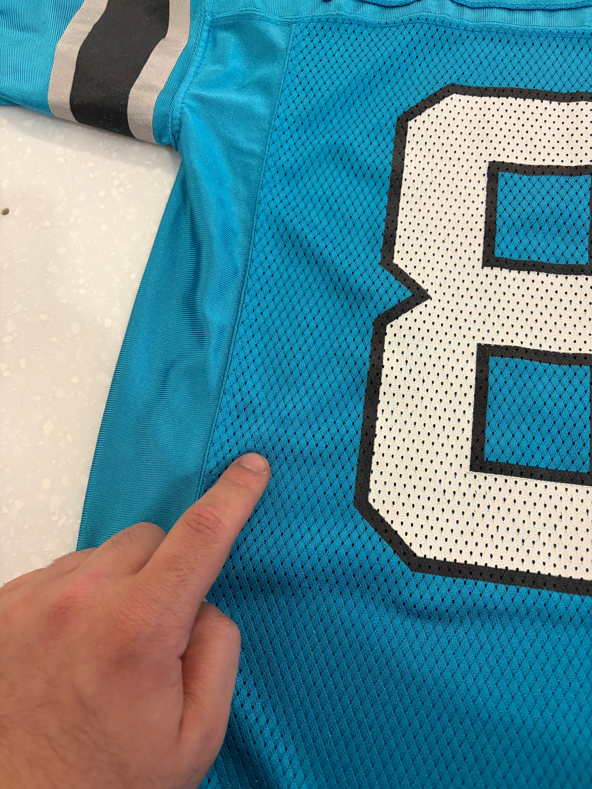 00s Carolina Panthers Steve Smith Reebok Blue Jersey (M)