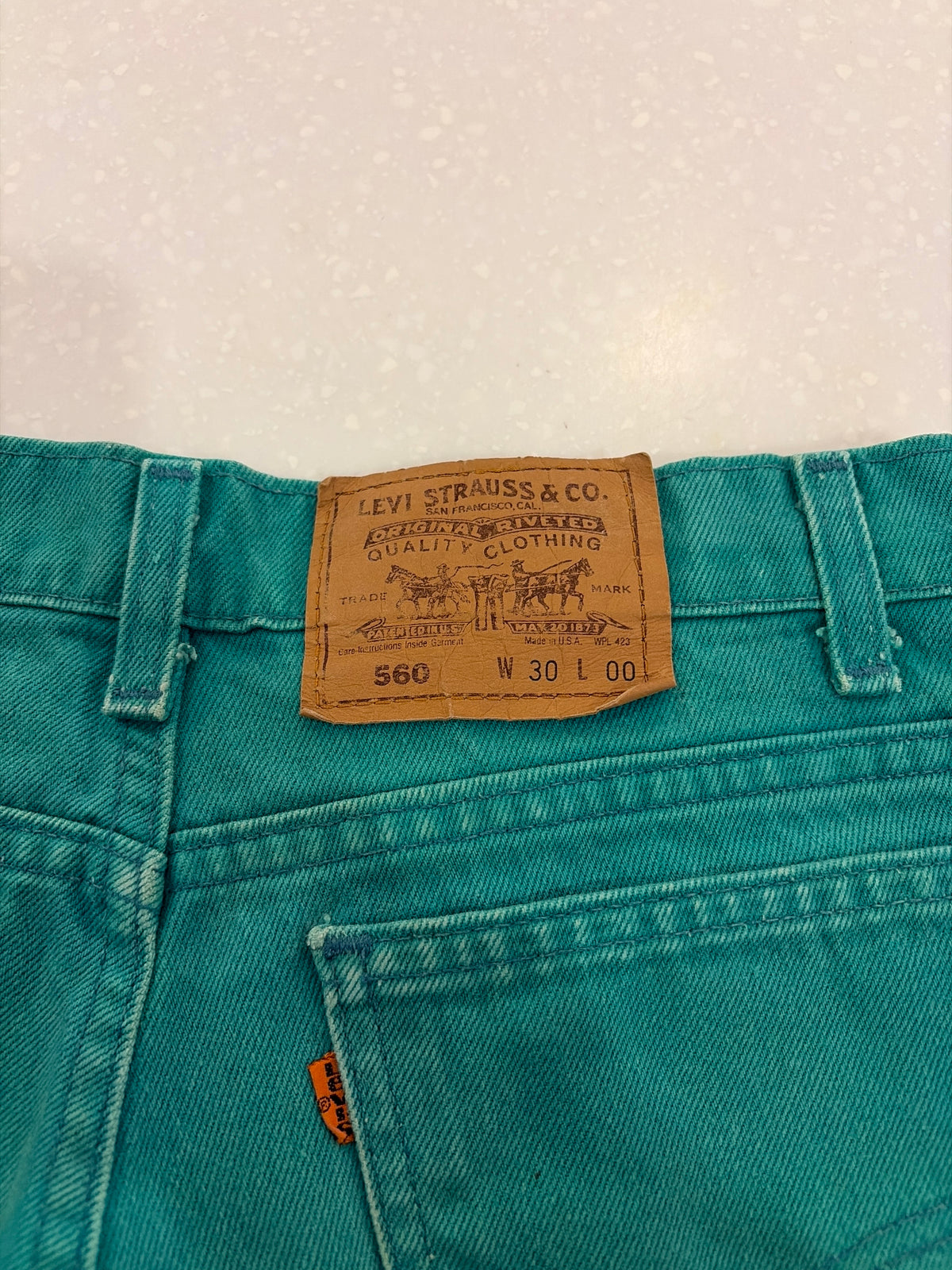 90s Levi's 560 Teal Shorts (28)