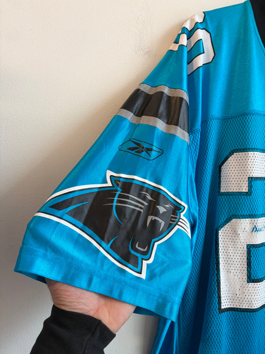 00s Carolina Panthers DeShaun Fosters Reebok Blue Jersey (XL)