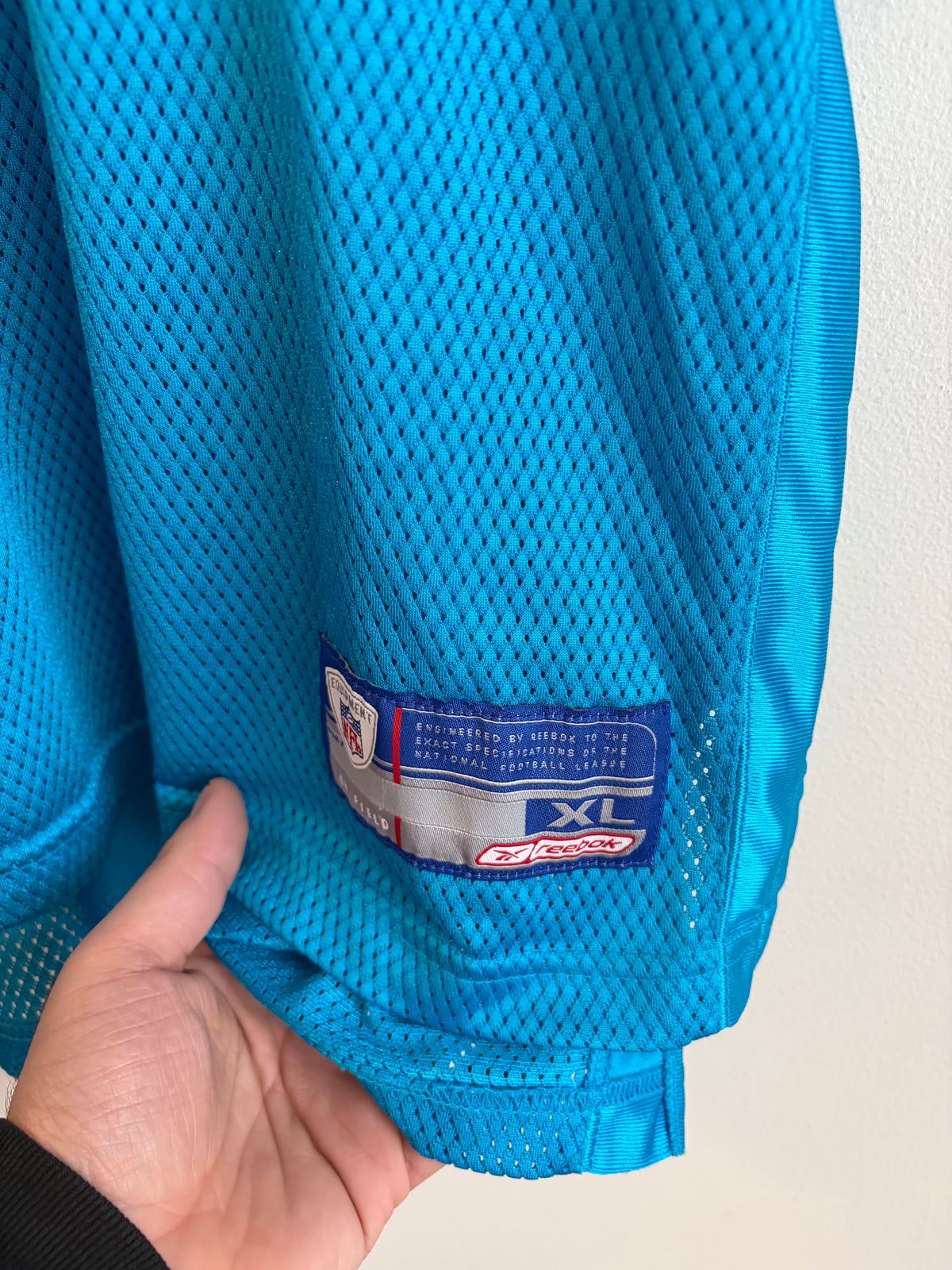 00s Carolina Panthers DeShaun Fosters Reebok Blue Jersey (XL)