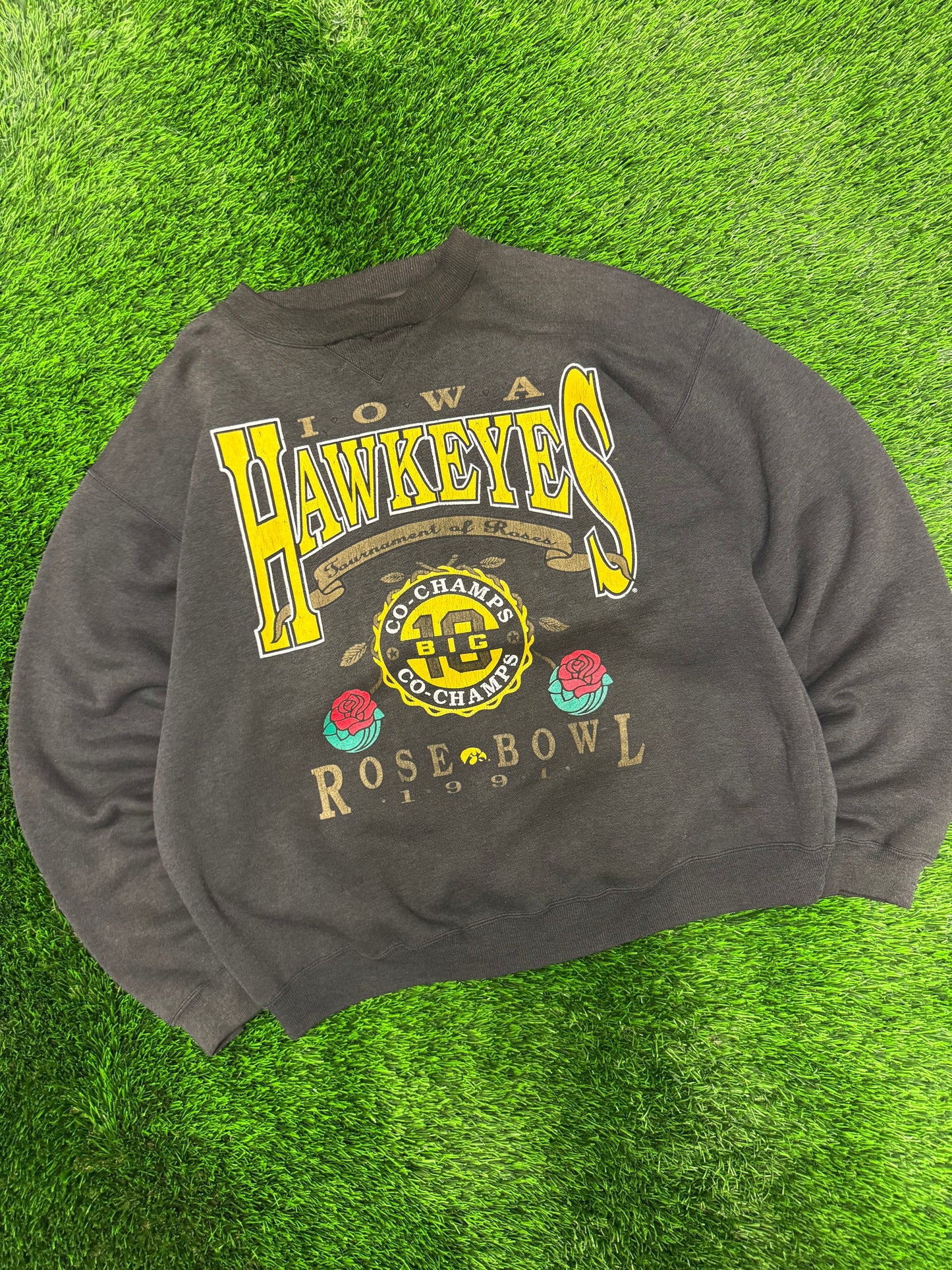 1991 University of Iowa Hawkeyes Rose Bowl Vintage Crewneck (L)