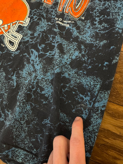 1992 Cleveland Browns Blue Acid Wash Tee (L)