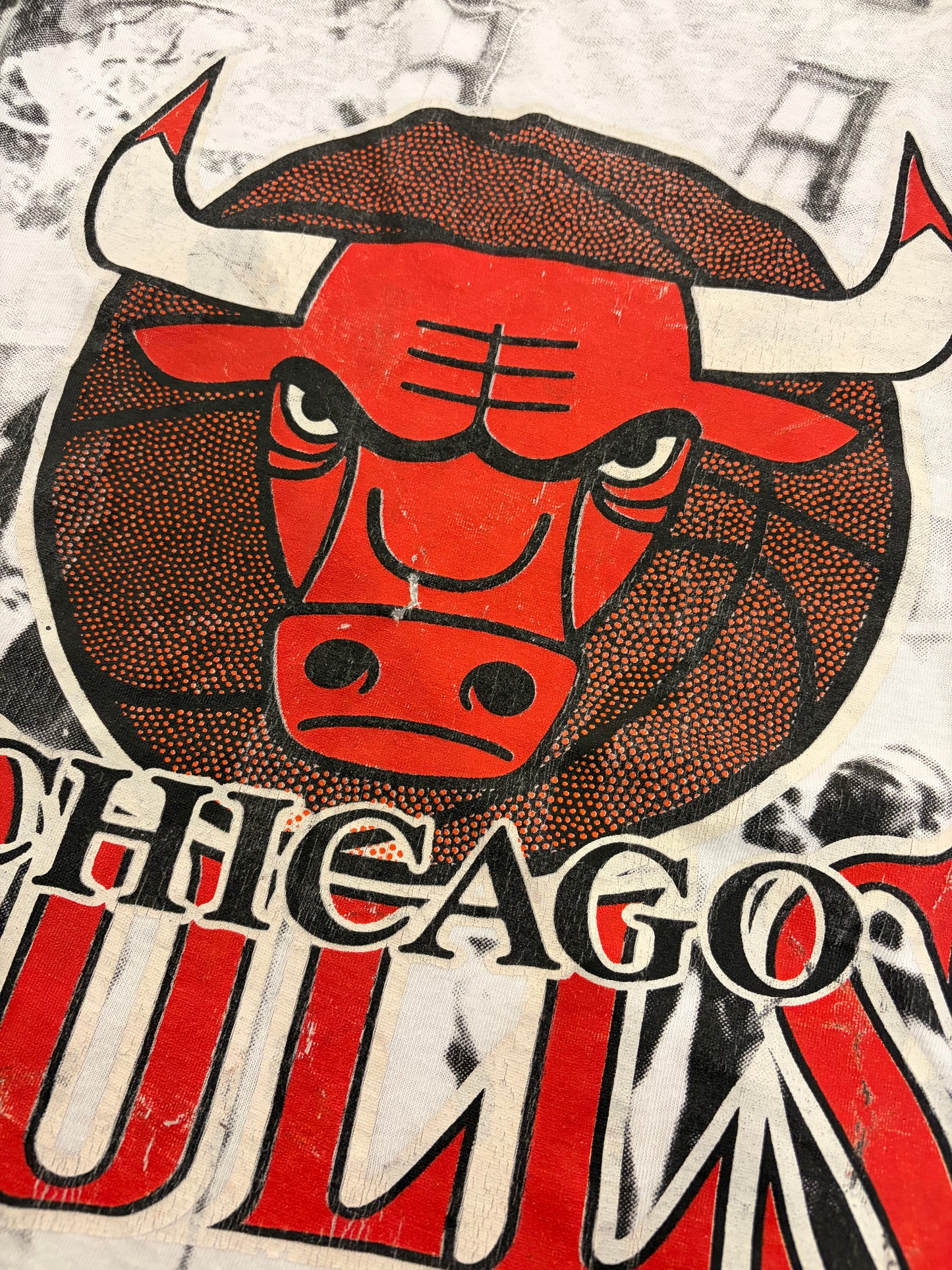 90s Chicago Bulls Street Basketball Cropped AOP Tee (L)