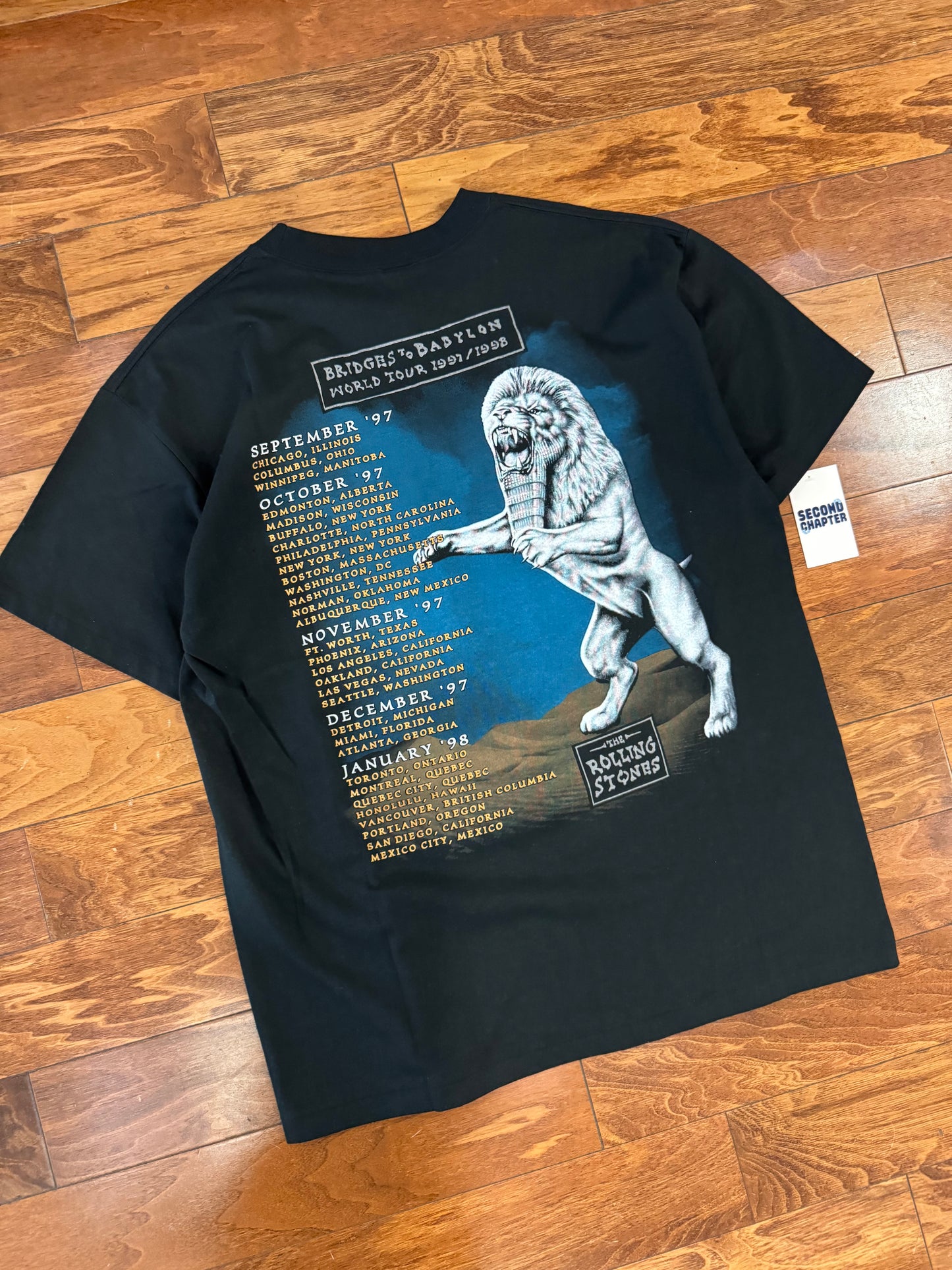 1997-98 The Rolling Stones "Bridges to Babylon" Rock Band Music Tour Tee (XL)