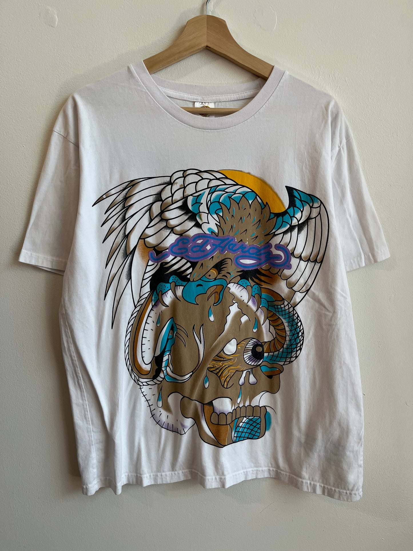 2000s Don Ed Hardy White Skull Tee (XL)