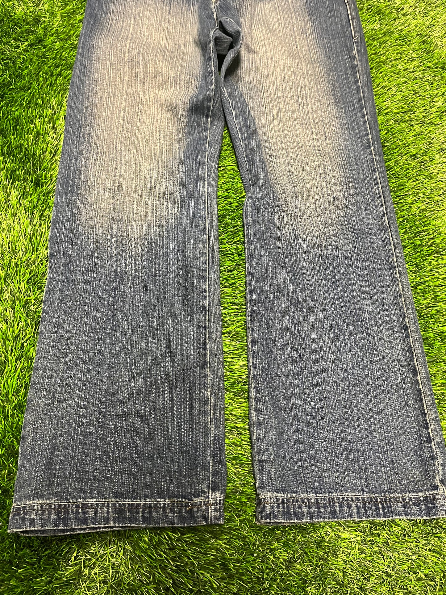 00s Antik Denim Rhinestone Baggy Dark Blue Jeans (38 x 34)