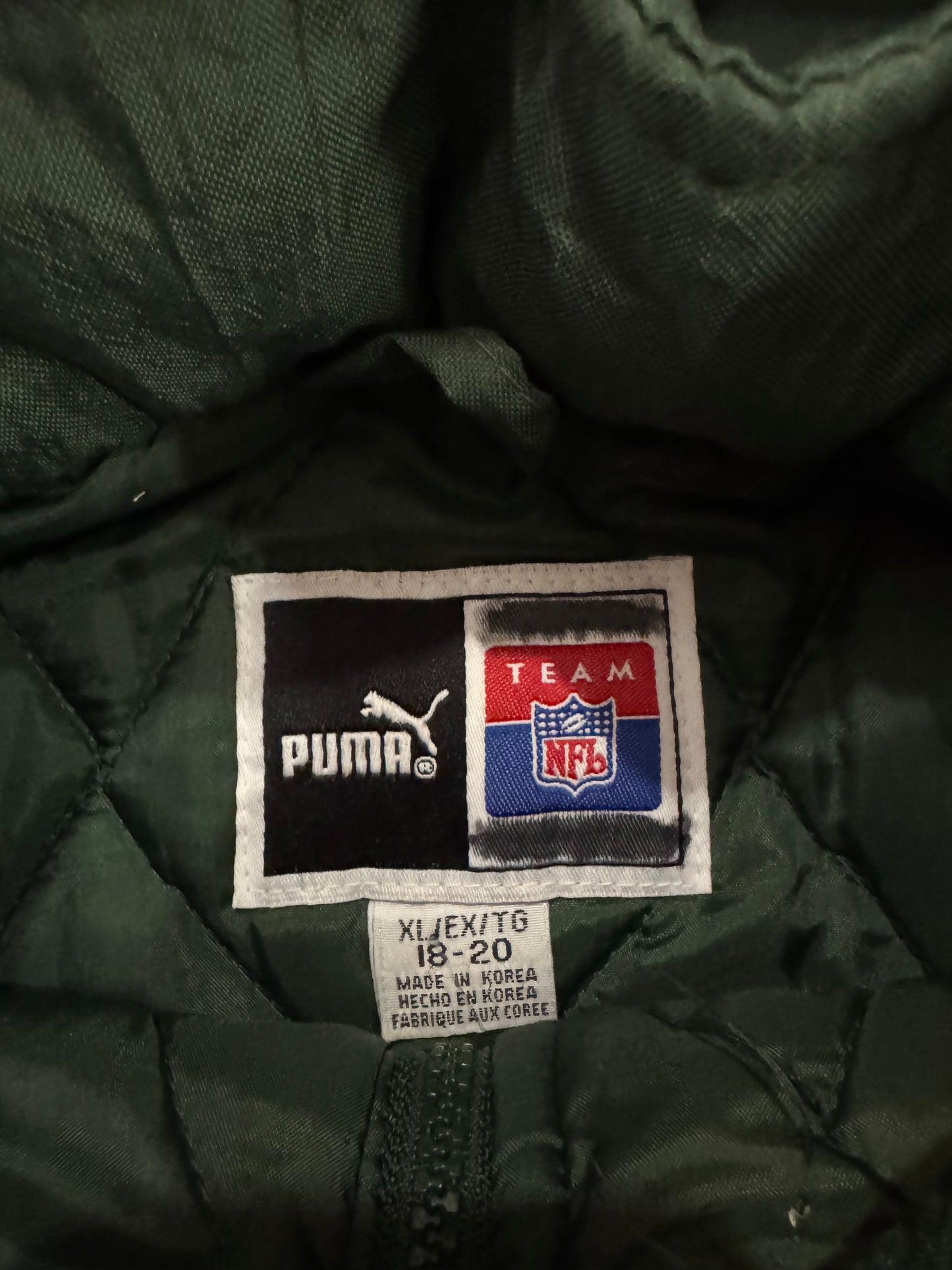 90s Green Bay Packers Puma Puffer Jacket (Youth XL)