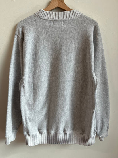 90s Ohio State Embroidered Grey Ribbed Crewneck (L)