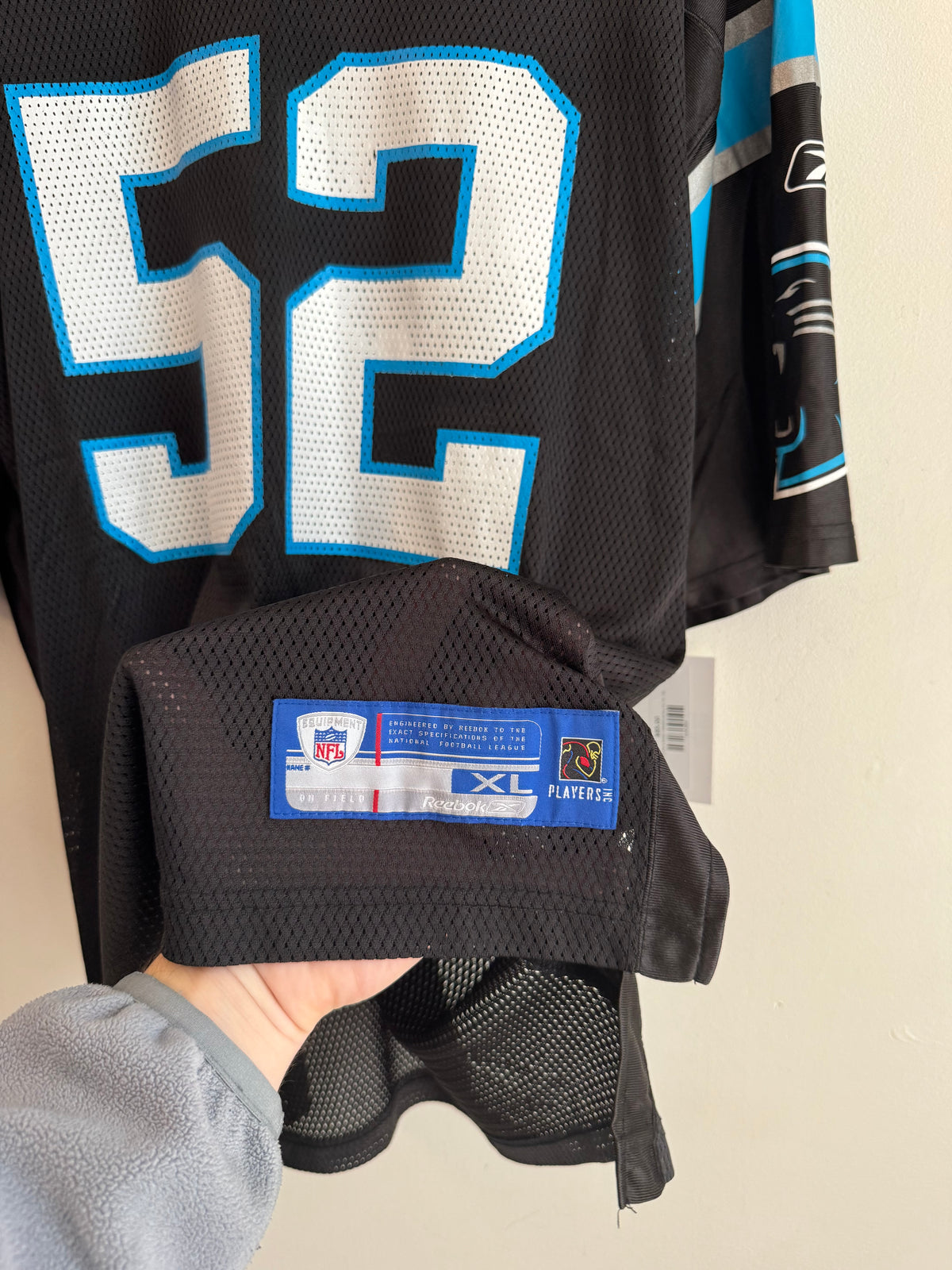 00s Carolina Panthers Jon Beason Reebok Home Jersey (XL)