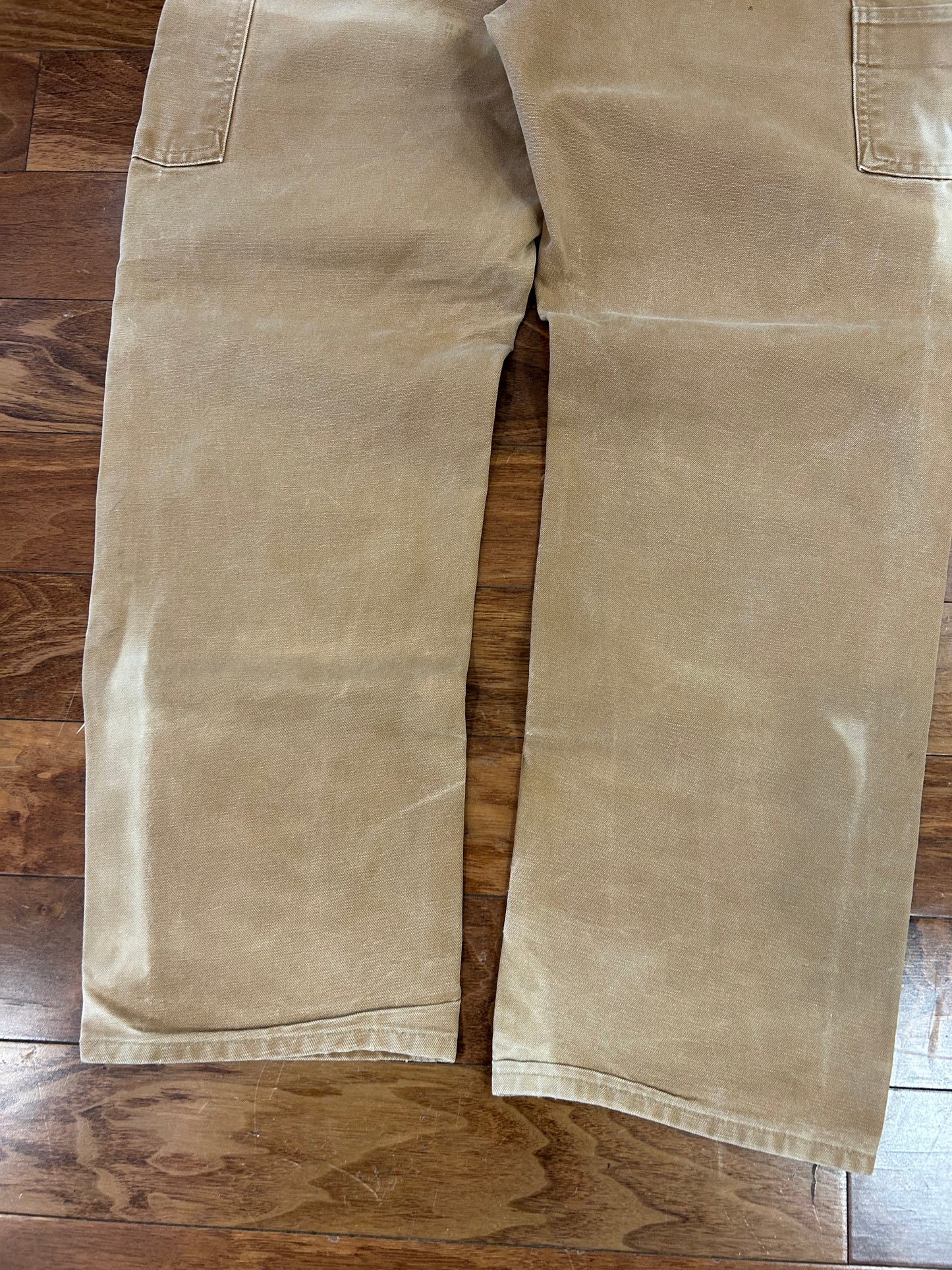 2015 Carhartt Tan Faded Double Knee Pants (38 x 32)