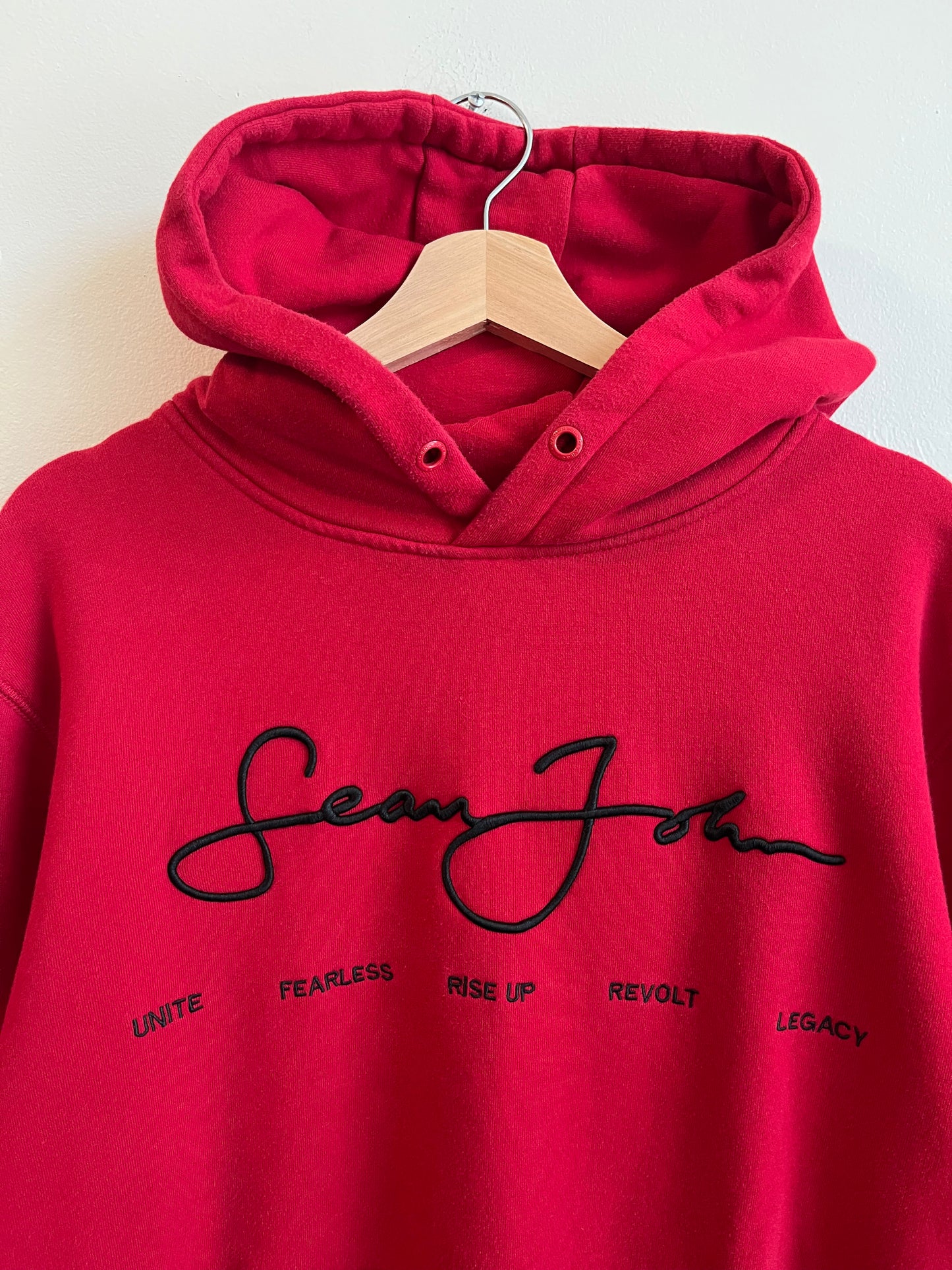 00s Sean John Red Embroidered Hoodie (XL)