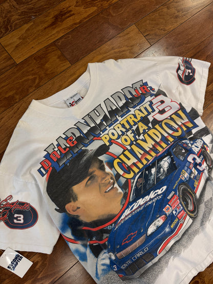 1998 Nascar Dale Earnhardt Jr Portrait of a Champion AOP Tee (XL)