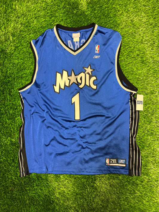 00s Orlando Magic Tracy McGrady #1 Vintage Blue Alternate NBA Reebok Jersey (XXL)