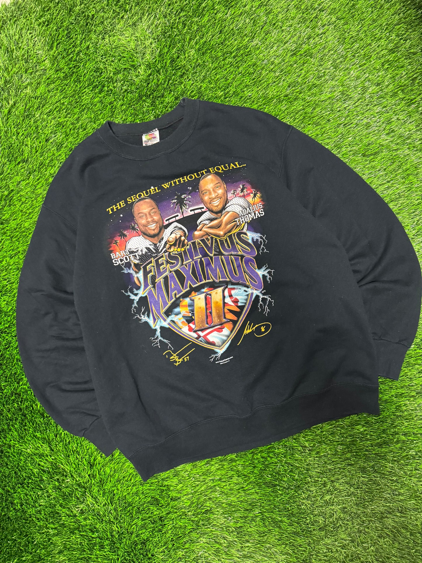 2006 Baltimore Ravens Festivus Maximus Bart Scott & Adalius Thomas Crewneck (L)