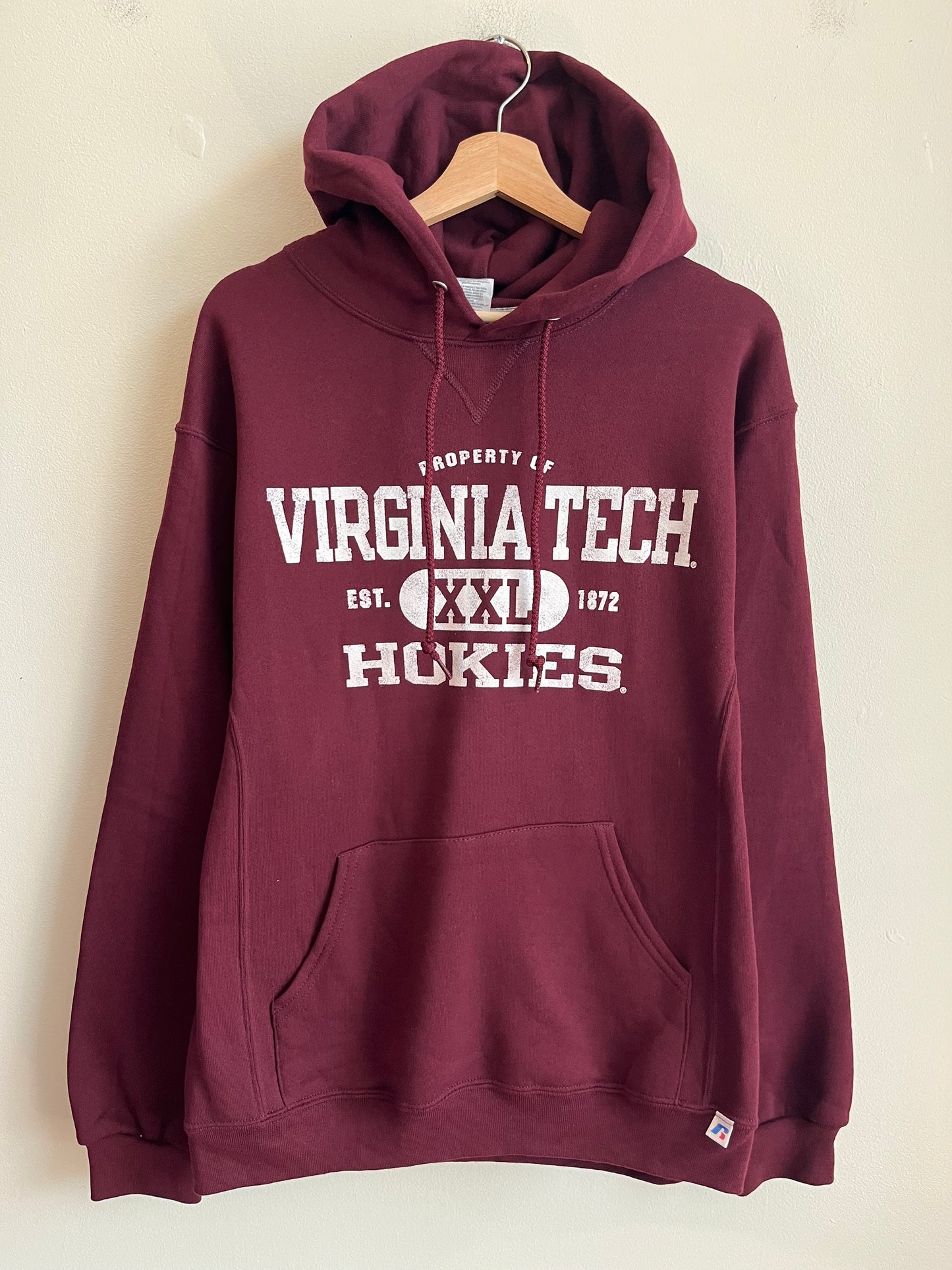 00s Virgina Tech Hokies Spell Out Russell Athletics Hoodie (M)