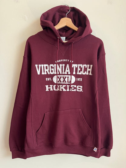 00s Virgina Tech Hokies Spell Out Russell Athletics Hoodie (M)
