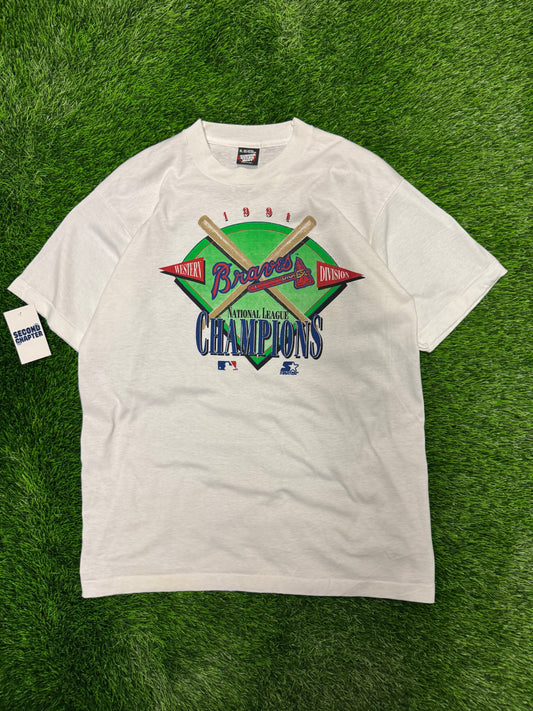 1991 Atlanta Braves Western Division Champions Vintage MLB Tee (XL)