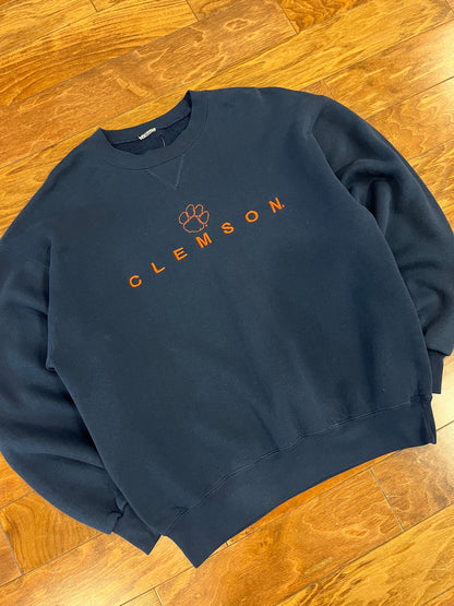 00s Clemson Embroidered Navy Crewneck (XL)