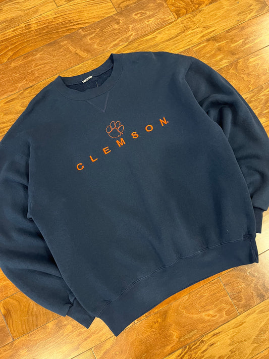 00s Clemson Embroidered Navy Crewneck (XL)