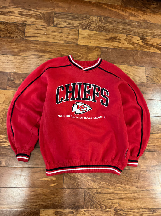 90s Kansas City Chiefs Embroidered Crewneck (L)