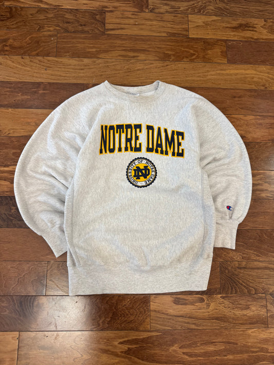 90s Notre Dame Champion Reverse Weave Crewneck (XL)