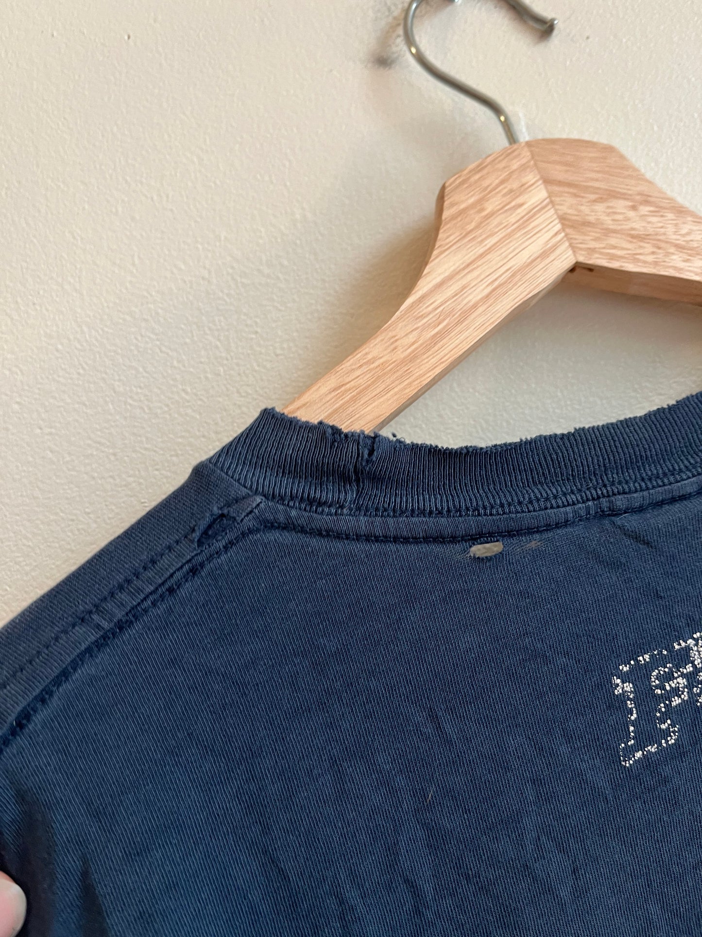 00s Fox Racing Y2K Distressed Faded Navy Tee (L)