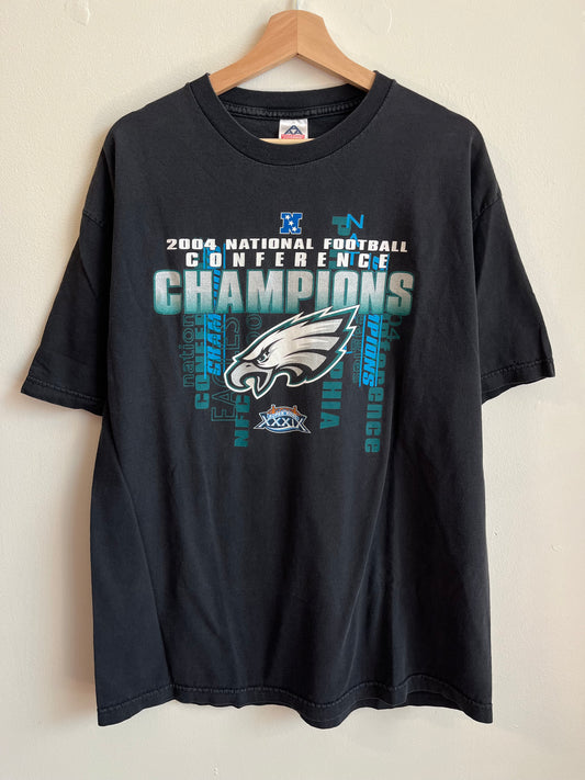 2004 Philadelphia Eagles NFC Champions Black Tee (XL)