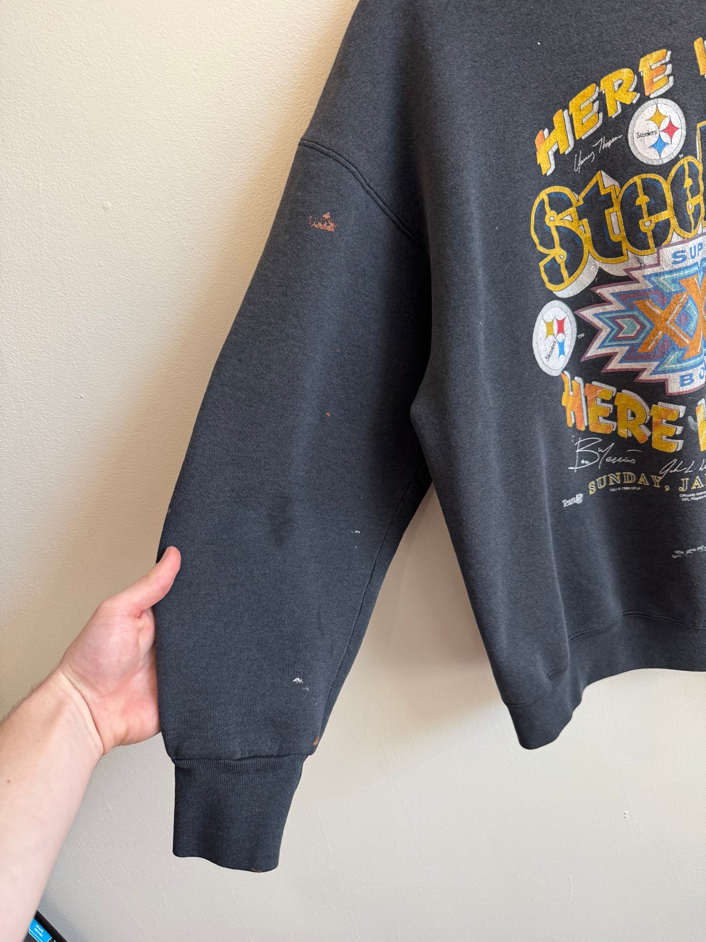 1996 Pittsburgh Steelers Thrashed SB XXX Vintage Crewneck (XL)