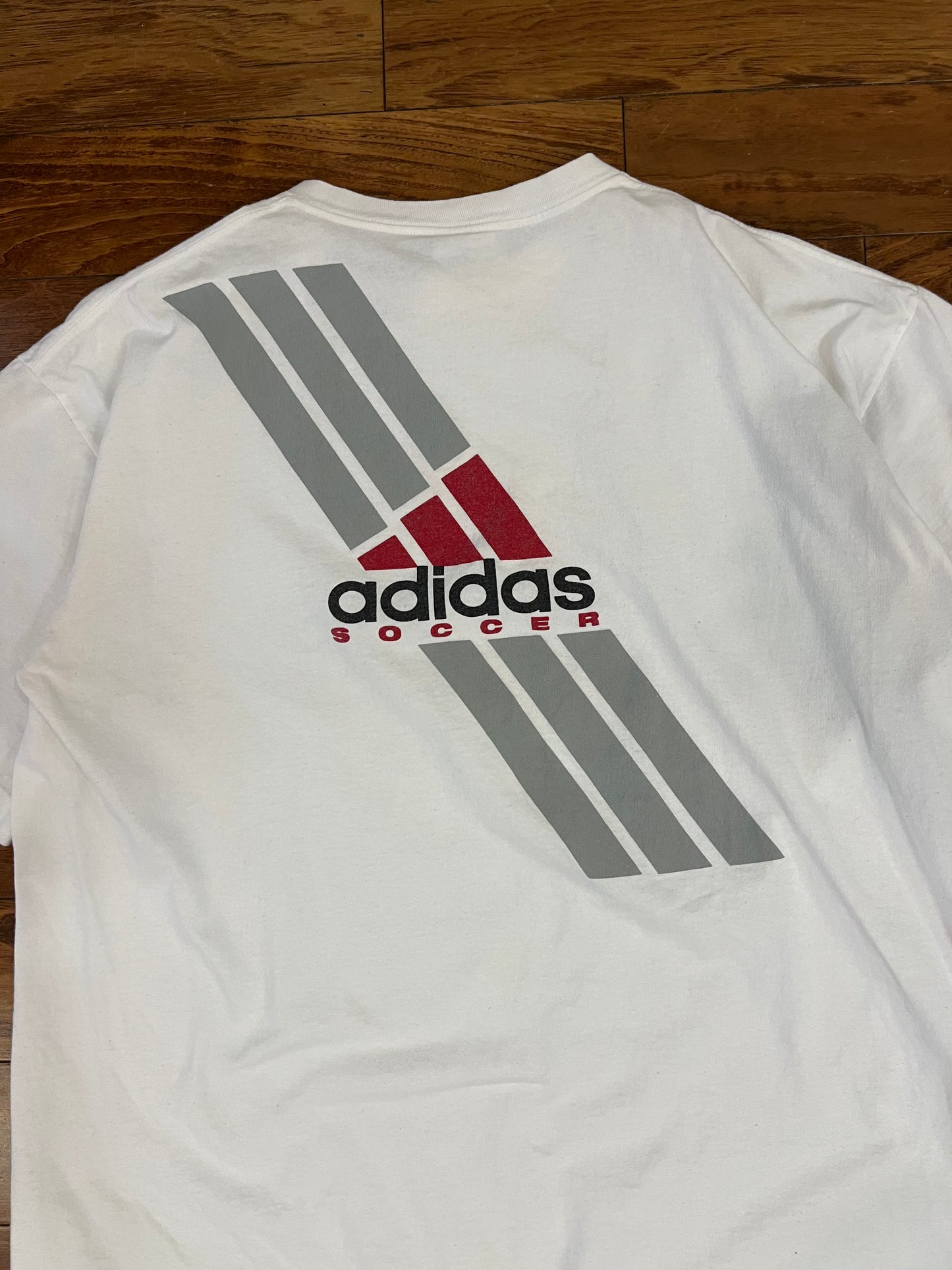 90s Adidas Soccer Front/Back Vintage Tee (XL)
