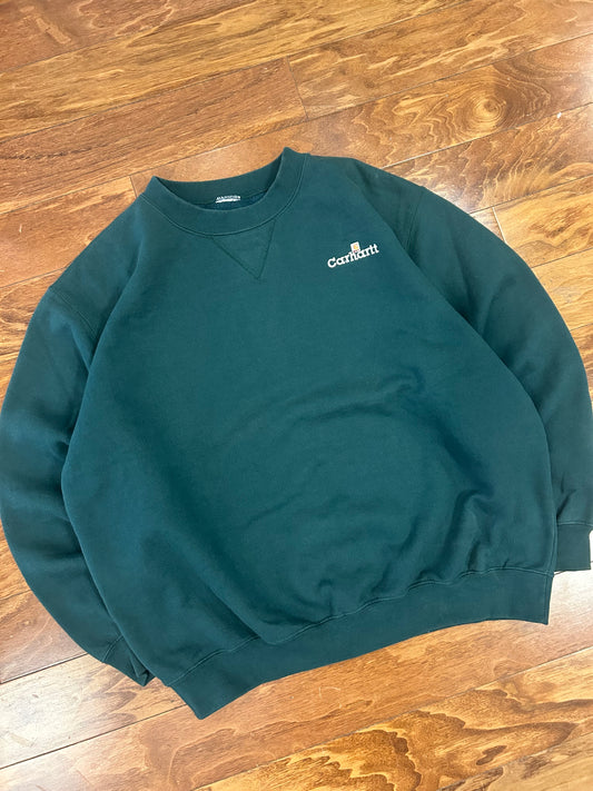90s Carhartt Forest Green Crewneck (XL)