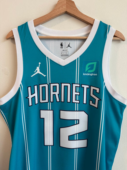 2020 Charlotte Hornets Kelly  Oubre Jr. Teal Pinstripe Jordan Swingman Jersey (L)