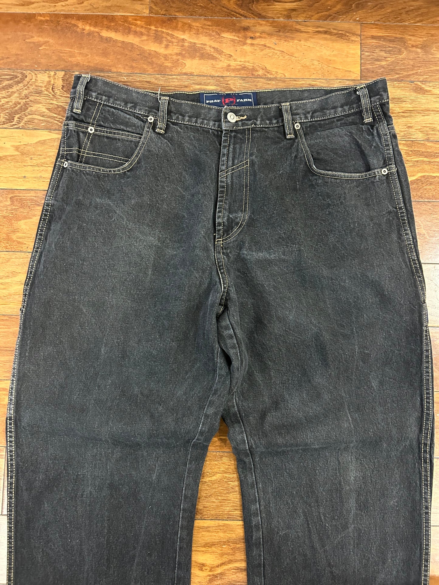 90s Phat Farm Baggy Carpenter Black Jeans (42 x 34)