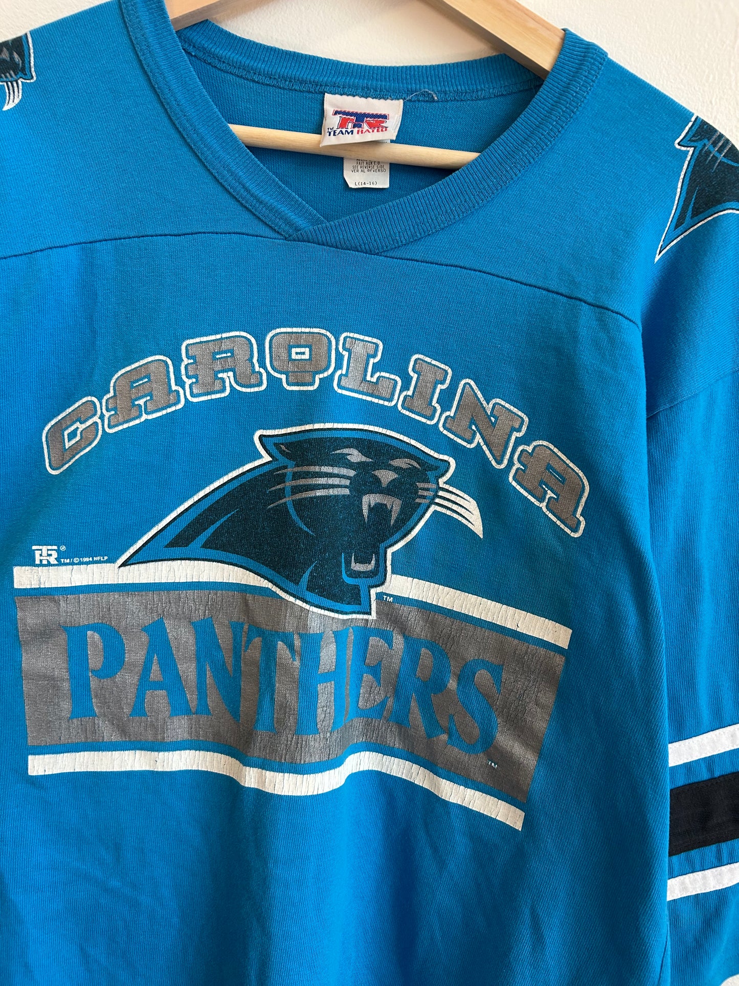 1994 Carolina Panthers 1/4th Sleeve Team Rated Shirt (Youth L)