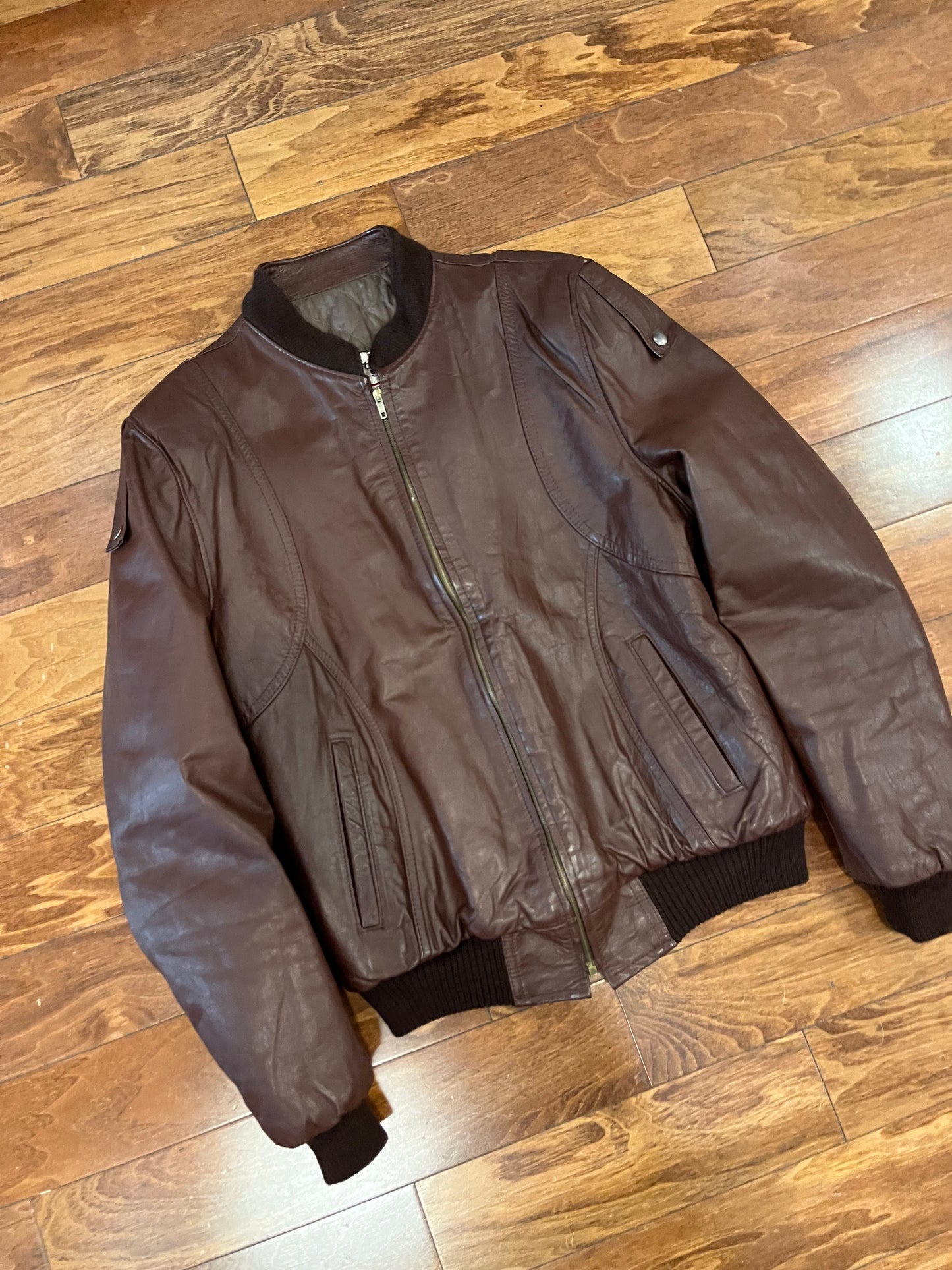 80s Sears Leather Shop Vintage Jacket (L)