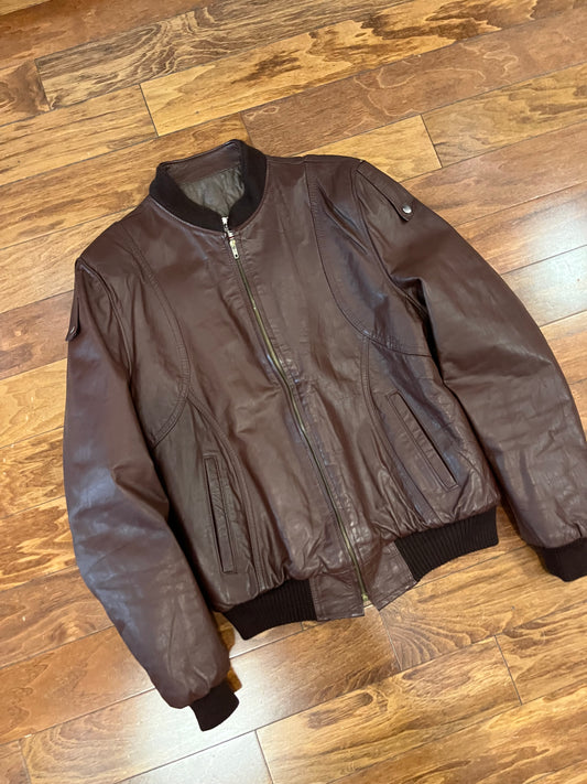 80s Sears Leather Shop Vintage Jacket (L)