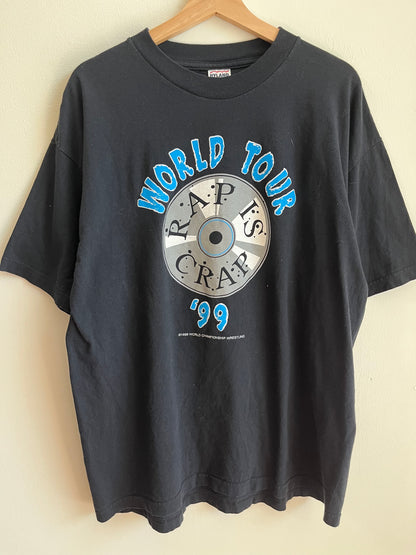 1999 West Texas Rednecks "Rap Is Crap" World Tour WCW Wrestling Tee (XL)
