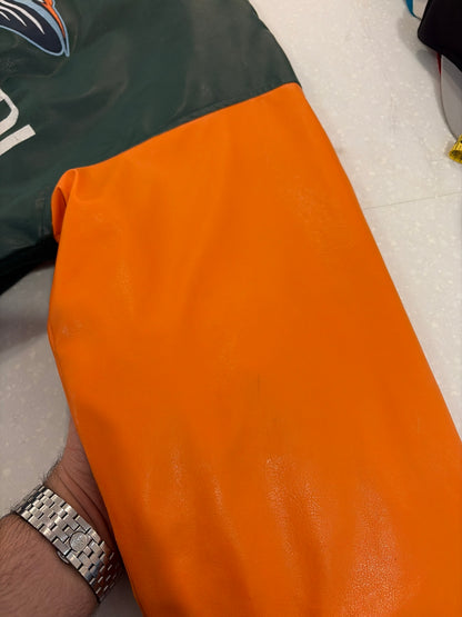 90s University of Miami Hurricanes Steve & Barry's Letterman Jacket (L)